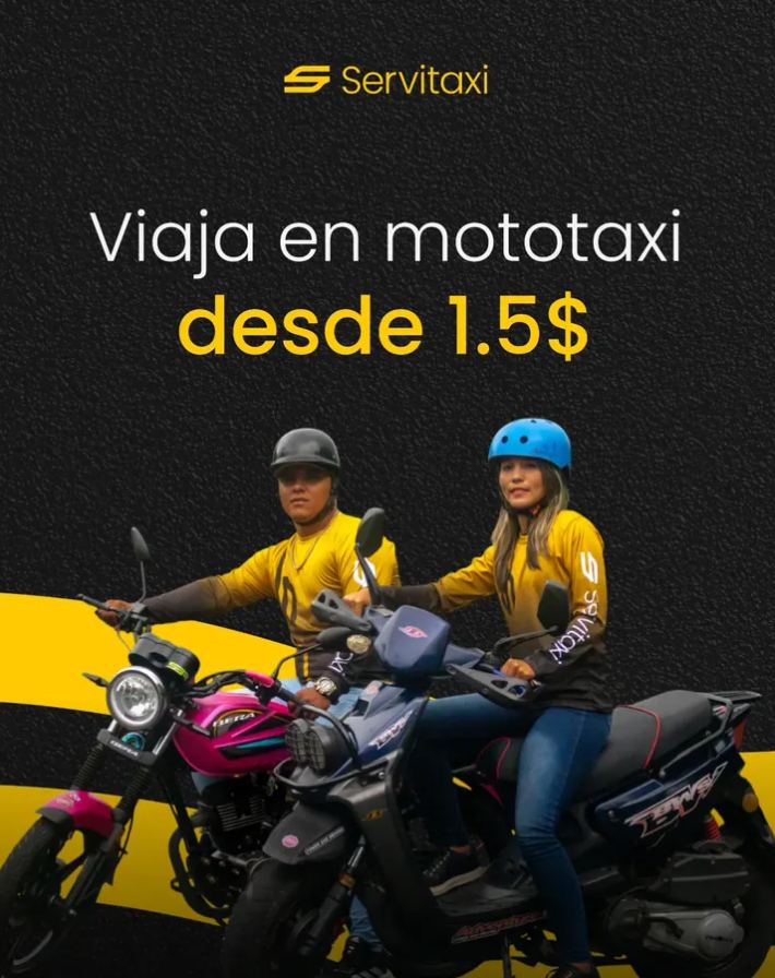 Servicio de mototaxi ServiTaxi desde 1.5$